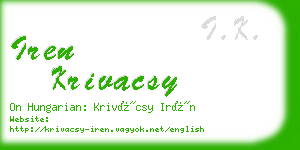 iren krivacsy business card